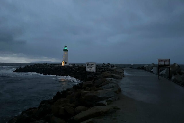 Walton Lighthouse before the storm comes in