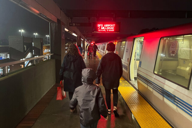 Kiesa, Julian, and Calvin on the platform at Daly City BART Station