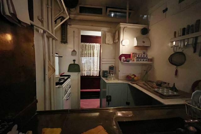 Private rail car kitchen