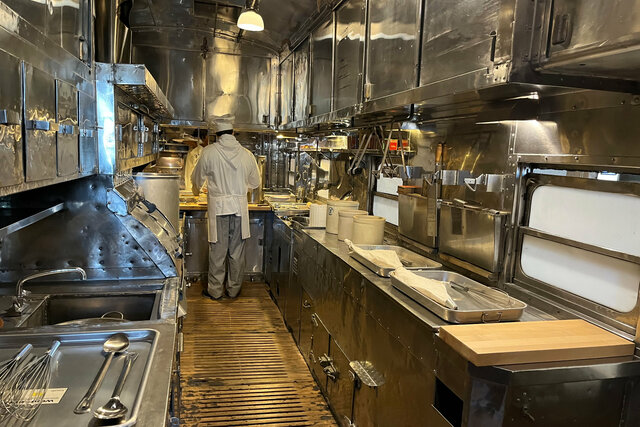 Kitchen on a dining car