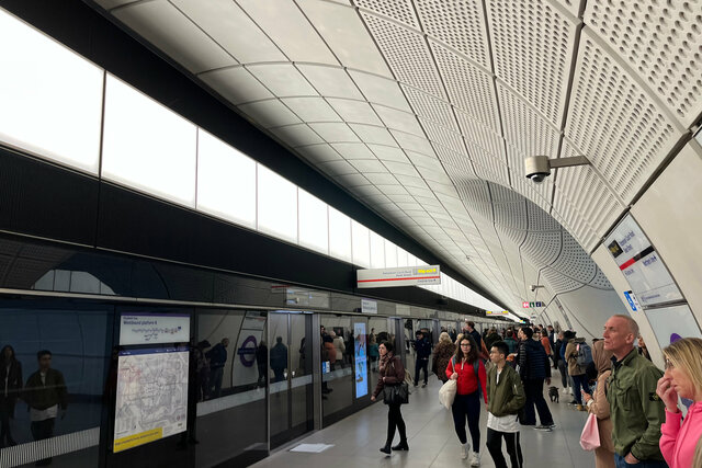 Waiting for the Elizabeth Line at Tottenham Court Road