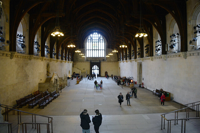 Looking down into Westminster Hall