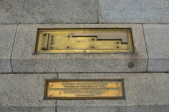 Imperial standards of length in Trafalgar Square