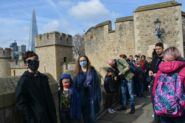 Calvin, Julian, and Kiesa on the battlements at the Tower of London