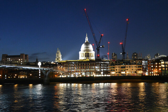 St. Paul's over the Thames at night