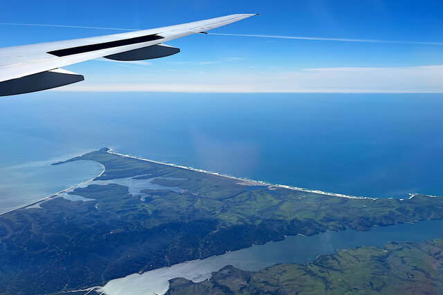 Descending into SFO over Point Reyes