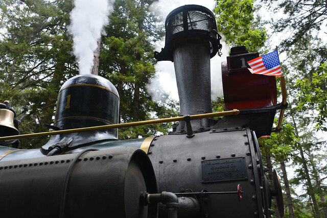 Dome and smokestack on Roaring Camp #1