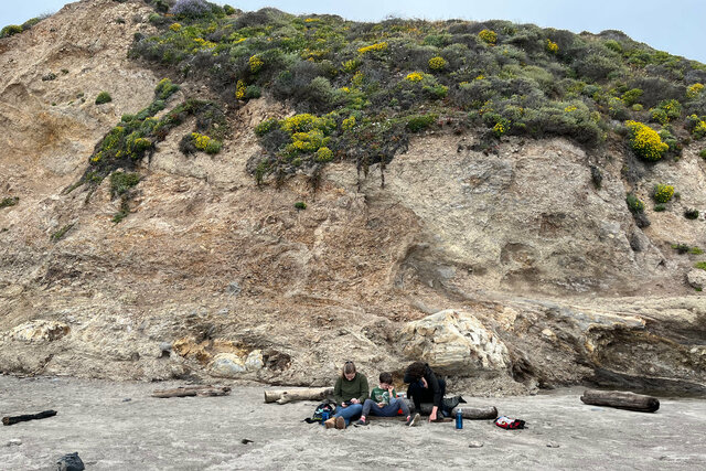 Kiesa, Julian, and Calvin on Wildcat Beach