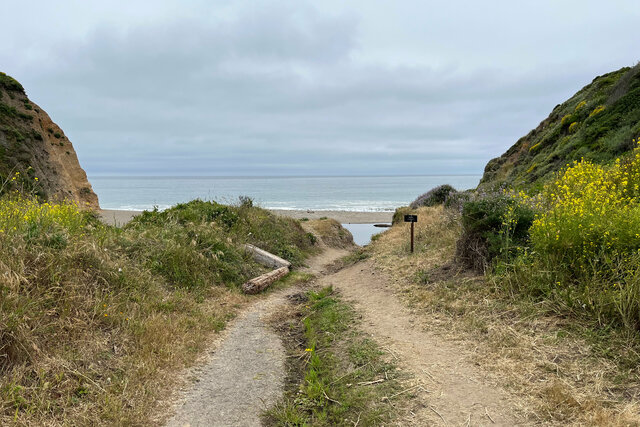 Wildcat Trail ends at the beach