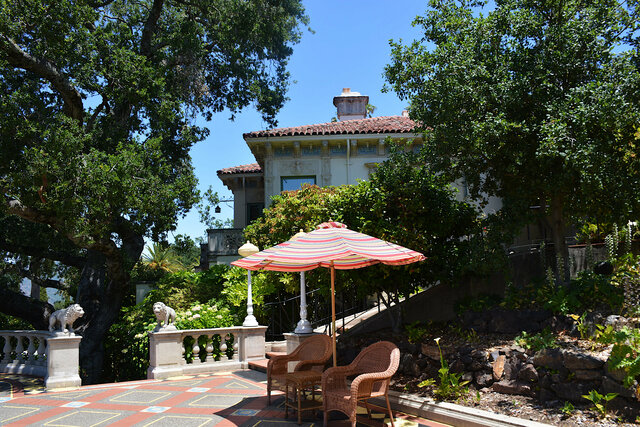 Patio and guest cottage at Hearst Castle