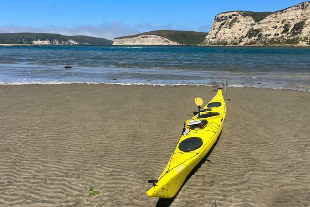 Kayak on the beach at Limantour Spit