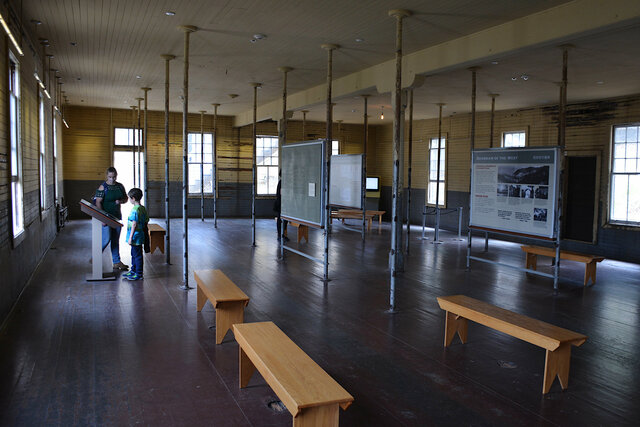 Kiesa and Julian in the Angel Island immigration station