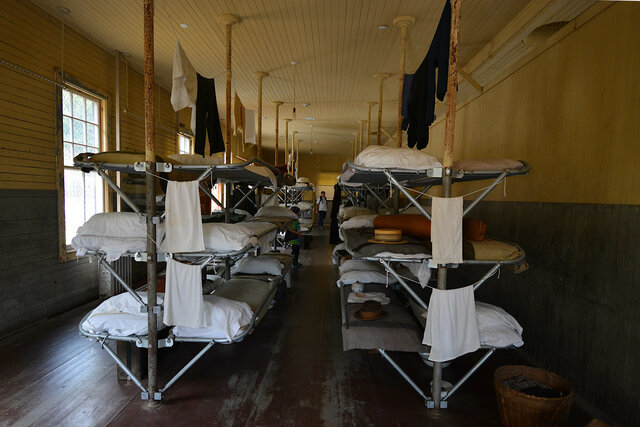Bunks in the immigration detention barracks