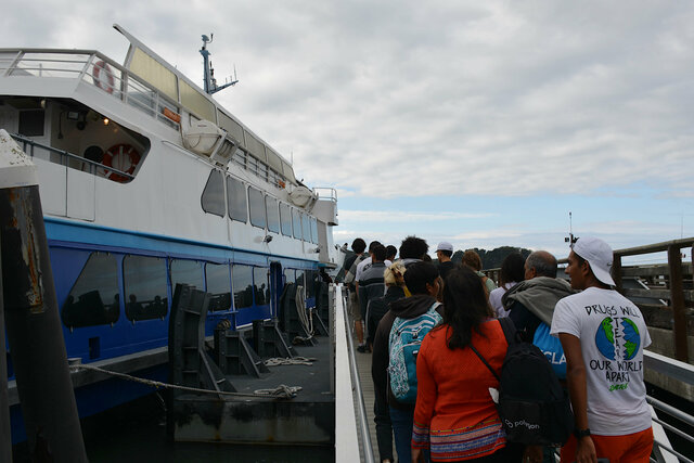 Boarding the ferry Marin on Angel Island