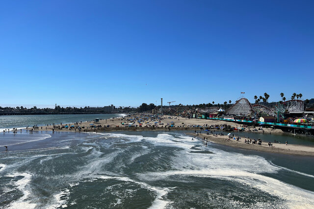 Santa Cruz Main Beach packed for Labor Day