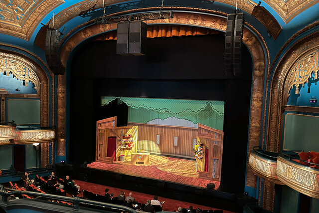 Stage set for Dog Man: The Musical in the Curran Theater