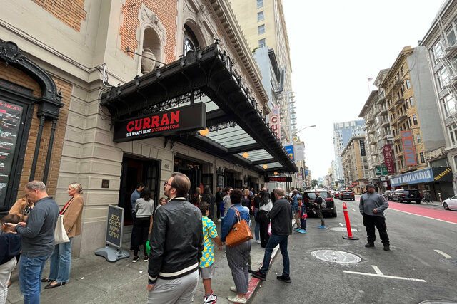 Outside the Curran Theater for Dog Man: The Musical