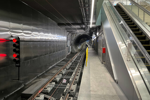 Central Subway tunnel in Yerba Buena Station
