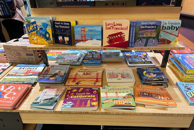 San Francisco board books at the airport