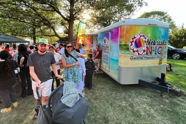 Bethany and Willy at the Nebraska N'Ice shaved ice truck