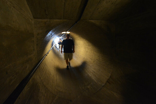 Walking through an access tunnel