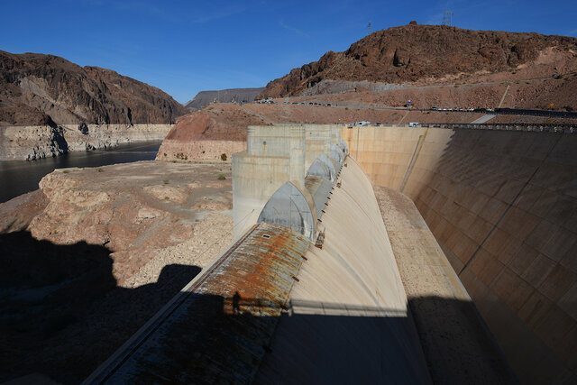 Arizona spillway, high above the water line