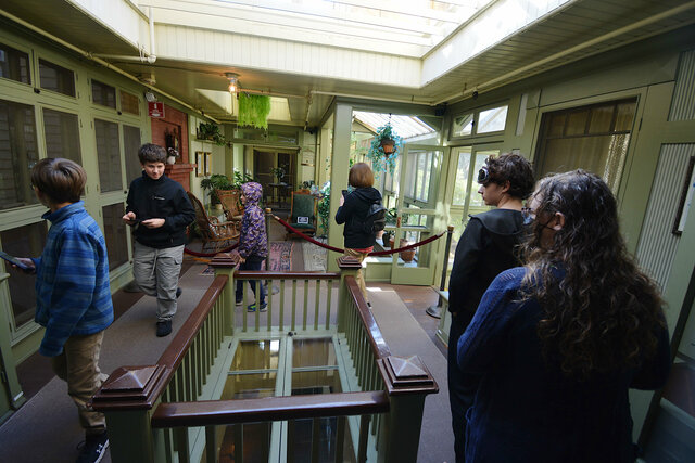 An atrium inside the Winchester Mystery House