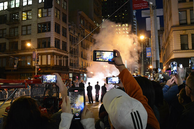 Firecrackers in the Chinese New Year parade