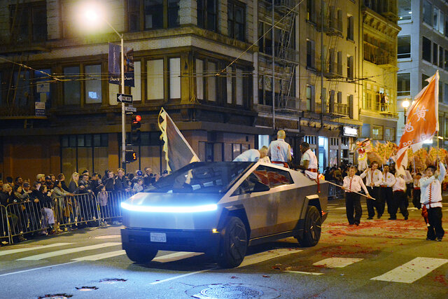 Tesla Cybertruck in the Chinese New Year Parade