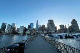 San Francisco Soma skyline from the end of Pier 14