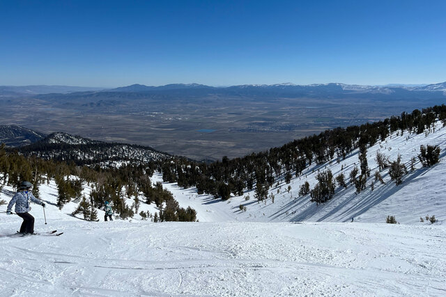 Skiing down Milky Way into Nevada