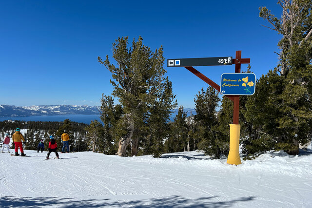 Skiing down 49'er into California