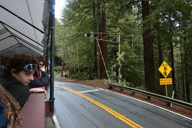 Calvin watches the beach train approach highway 9