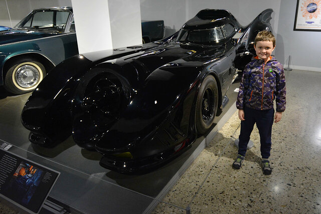 Julian with the Batmobile