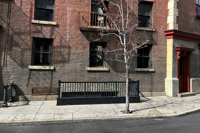 Basement staircase on the Warner backlot