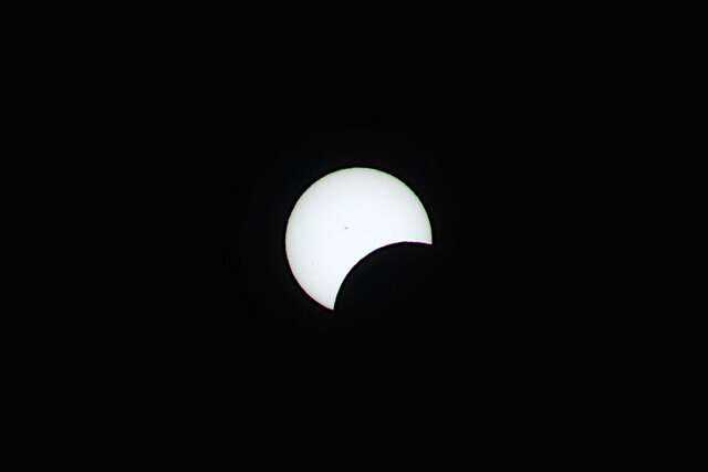 Solar eclipse progresses