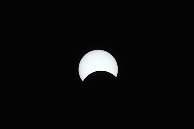 Partial solar eclipse approaches maximum