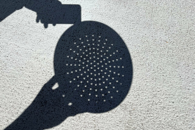 Eclipse projected through a colander