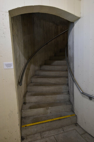 Spiral staircase climbing in Coit Tower