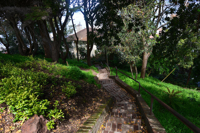 Descending the Greenwich Street Steps