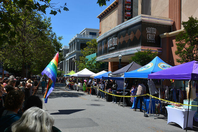 Waiting for the Santa Cruz Pride parade