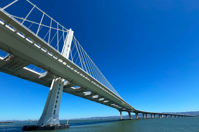 Looking up at the New Bay Bridge