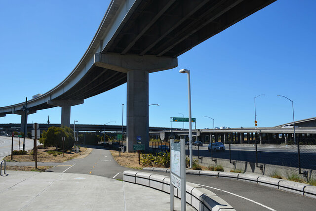 Start of the Bay Bridge Bike Trail in Emeryville