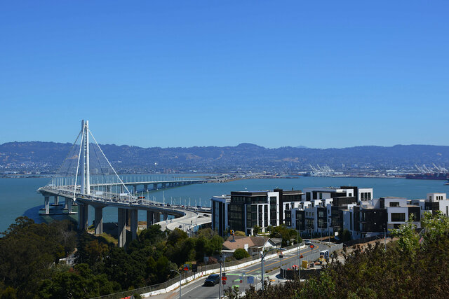 Looking back at the New Bay Bridge from Yerba Buena Island