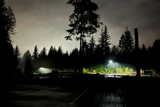 Galbraith Mountain parking lot in the dark