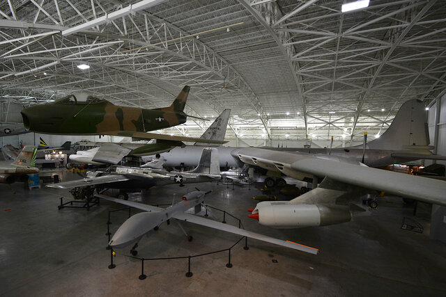 Planes packed into Hangar A at the SAC Museum