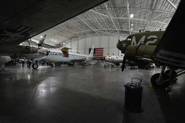 Aircraft on display in Hangar B at the SAC Museum