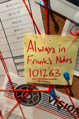 Clues on a murderboard at Atlas 9