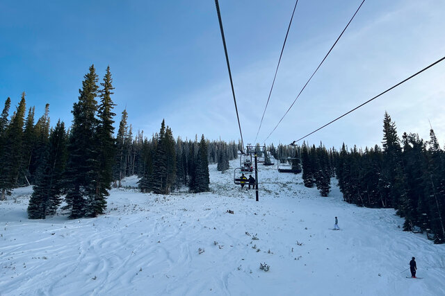 Riding Explorer Express in sketchy snow