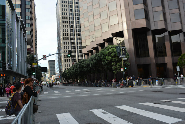 Waiting for the Chinese New Year's parade on Kearny